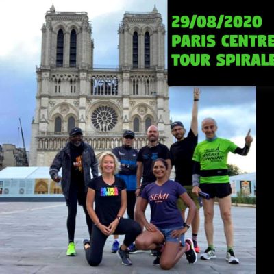 Running doing a spiral in the centre of Paris!